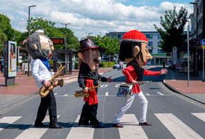 Die Sax Puppets beim Jazz-Hopping 2022 in Dinslaken, Foto: Sabine Saradevi Knappheide